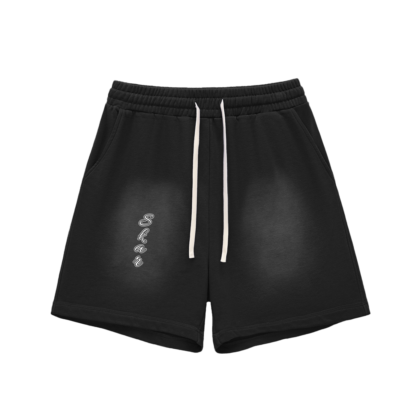Skar Symbol Shorts — Washed Black Edition
