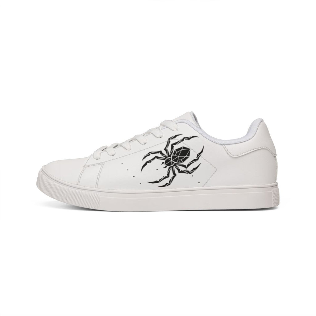 Spider Sneakers — White & Black Low-Top with Spider Graphic