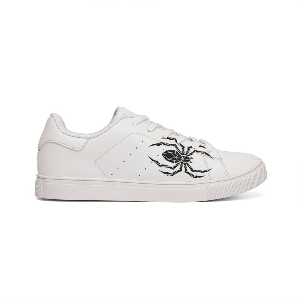 Spider Sneakers — White & Black Low-Top with Spider Graphic