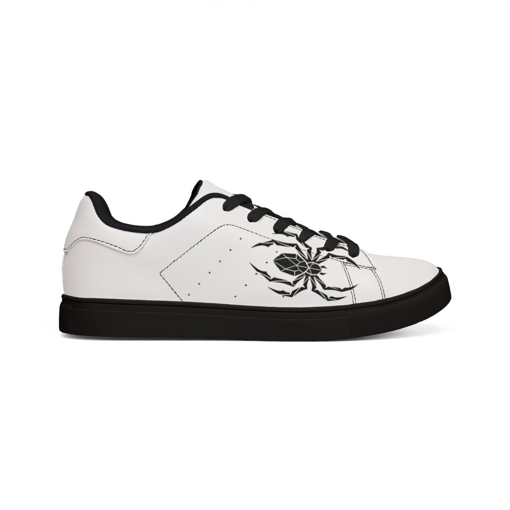 Spider Sneakers — White & Black Low-Top with Spider Graphic