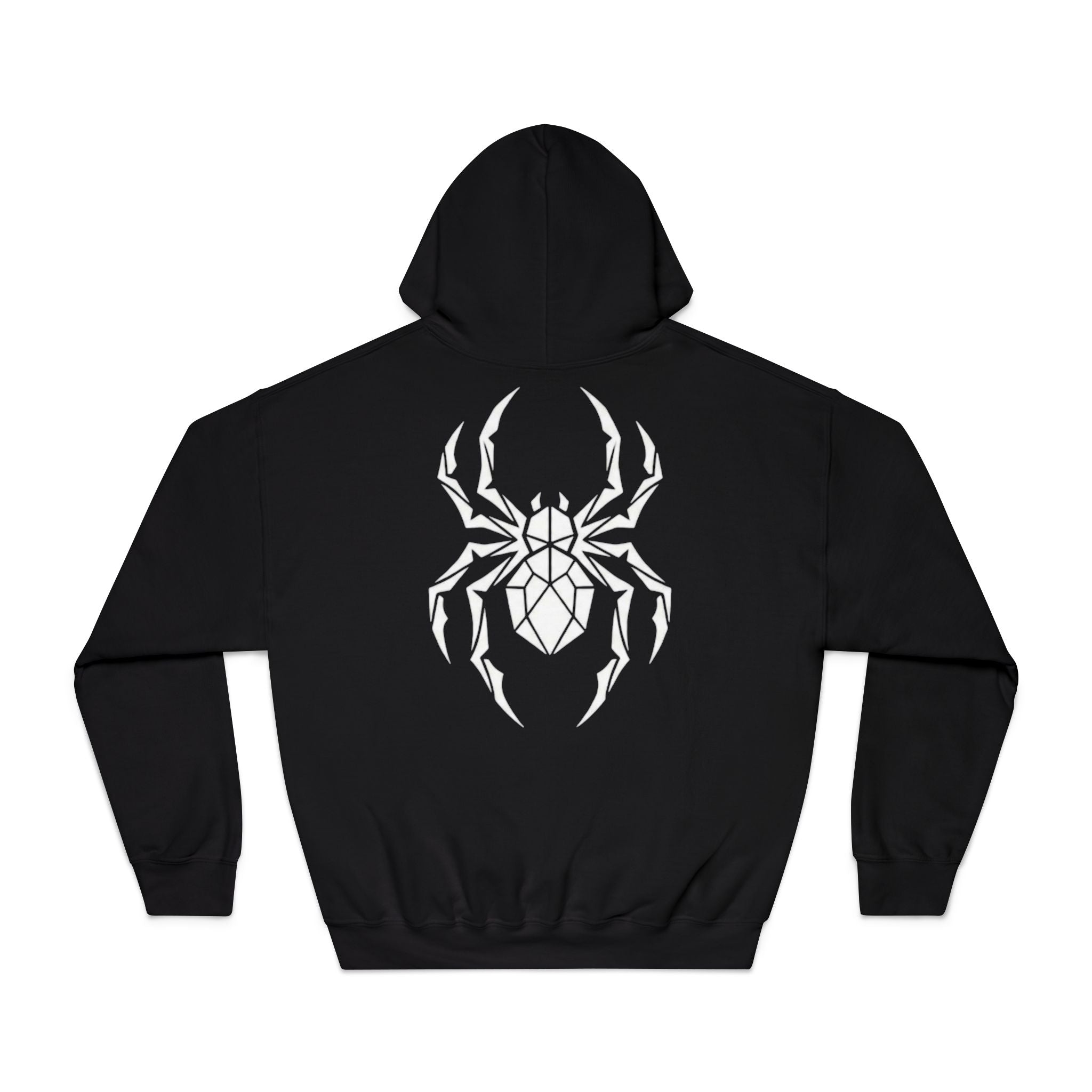 Spider Geometric Hoodie — Black Hooded Sweatshirt